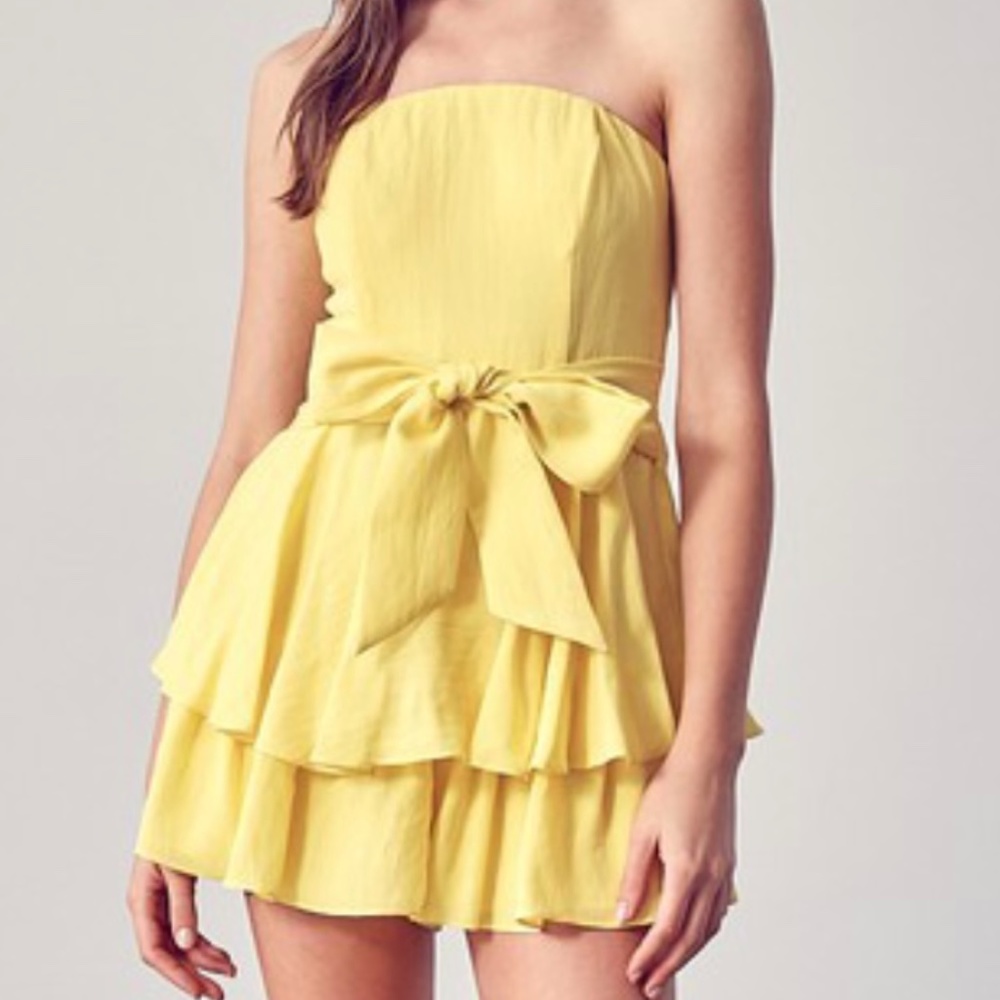 LEMON YELLOW WOVEN ROMPER - Picture 2 of 7